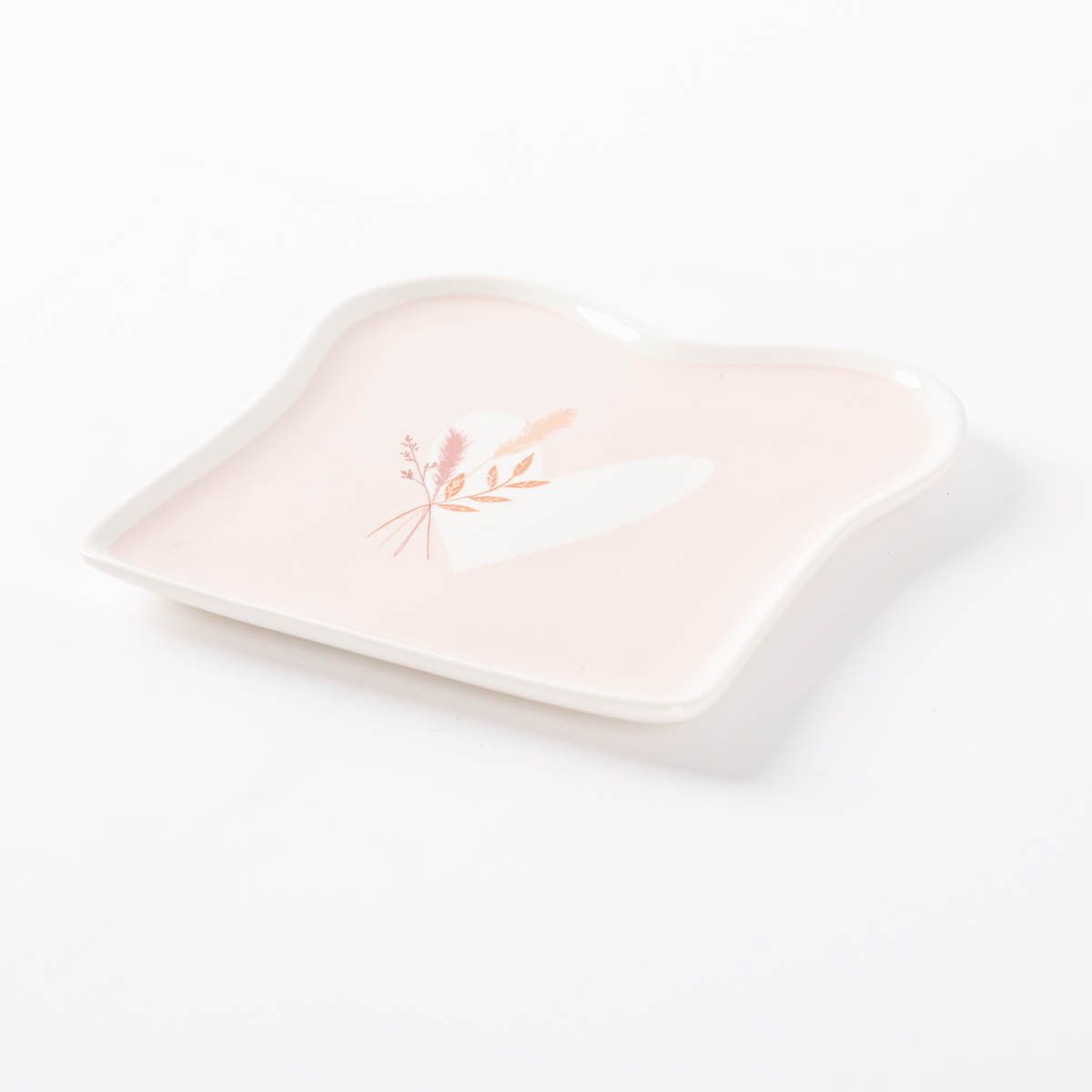 Schöner Leben Toastteller Herz mit Strauß rosa weiß 14,5x15,5cm von Grafik Werkstatt Hotsell
