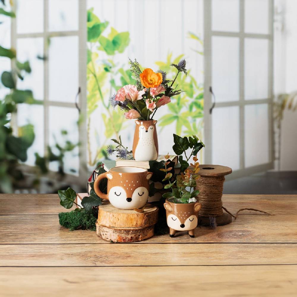 Schöner Leben Vase Deer Rehkitz handbemalt von Sass & Belle Fabrik Onlineshop