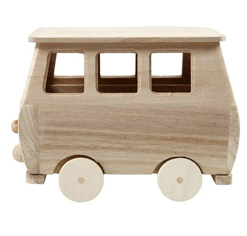 Schöner Leben Minibus aus Holz 17x10x13cm von Creativ Company Cyber Monday