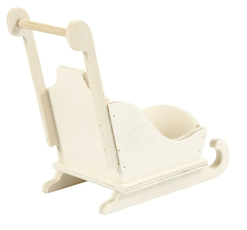 Schöner Leben Schlitten Miniatur aus Holz 8x5x9cm von Creativ Company Muttertagsangebot