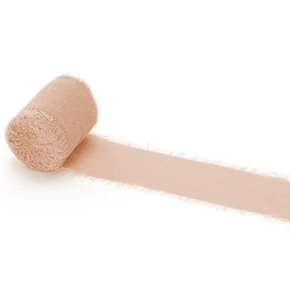 Schöner Leben Chiffonband lachsrosa 4x500cm im 3er Pack