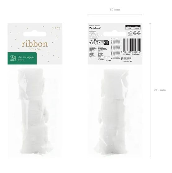 Schöner Leben Chiffonband weiß 4x500cm im 3er Pack Neueste Mode