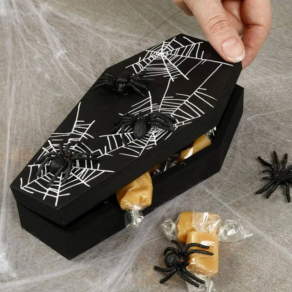 Schöner Leben Spinnen schwarz Halloween Deko im 10er Pack Neuheiten