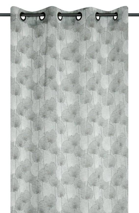 Schöner Leben Ösenvorhang mit Ginkgoblättern blaugrau 140x260cm Bis zu 55% Rabatt