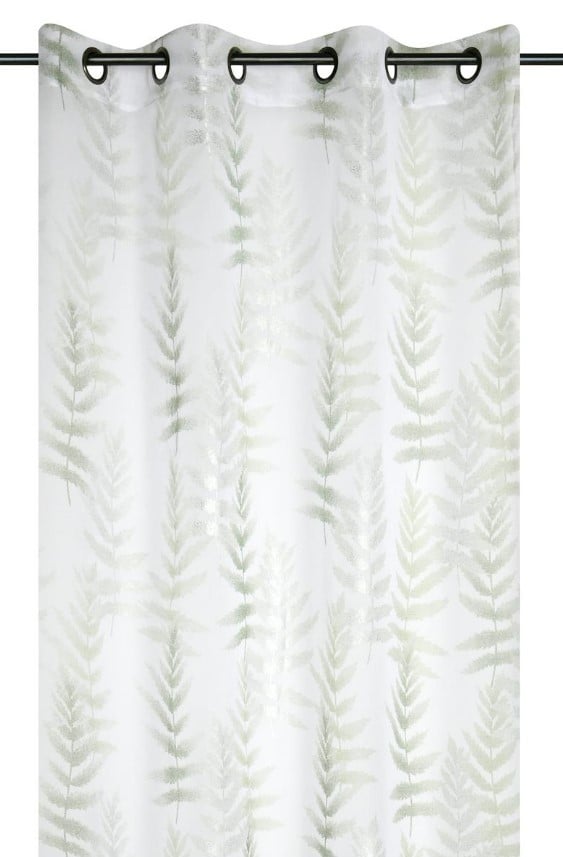 Schöner Leben Ösenvorhang Farne mit Metallic-Effekten weiß grün silberfarbig 140x260cm Clearance-Verkauf