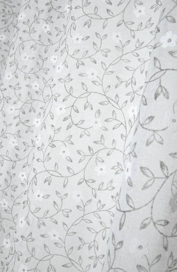 Schöner Leben Ösenvorhang mit Blumenranken transparente Leinenstruktur ecru taupe 140x260cm Fabrikladen