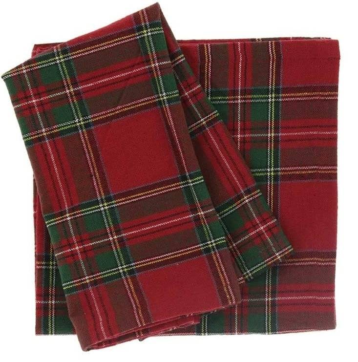 Schöner Leben Servietten Schottenkaro rot grün 40x40cm im 4er Set