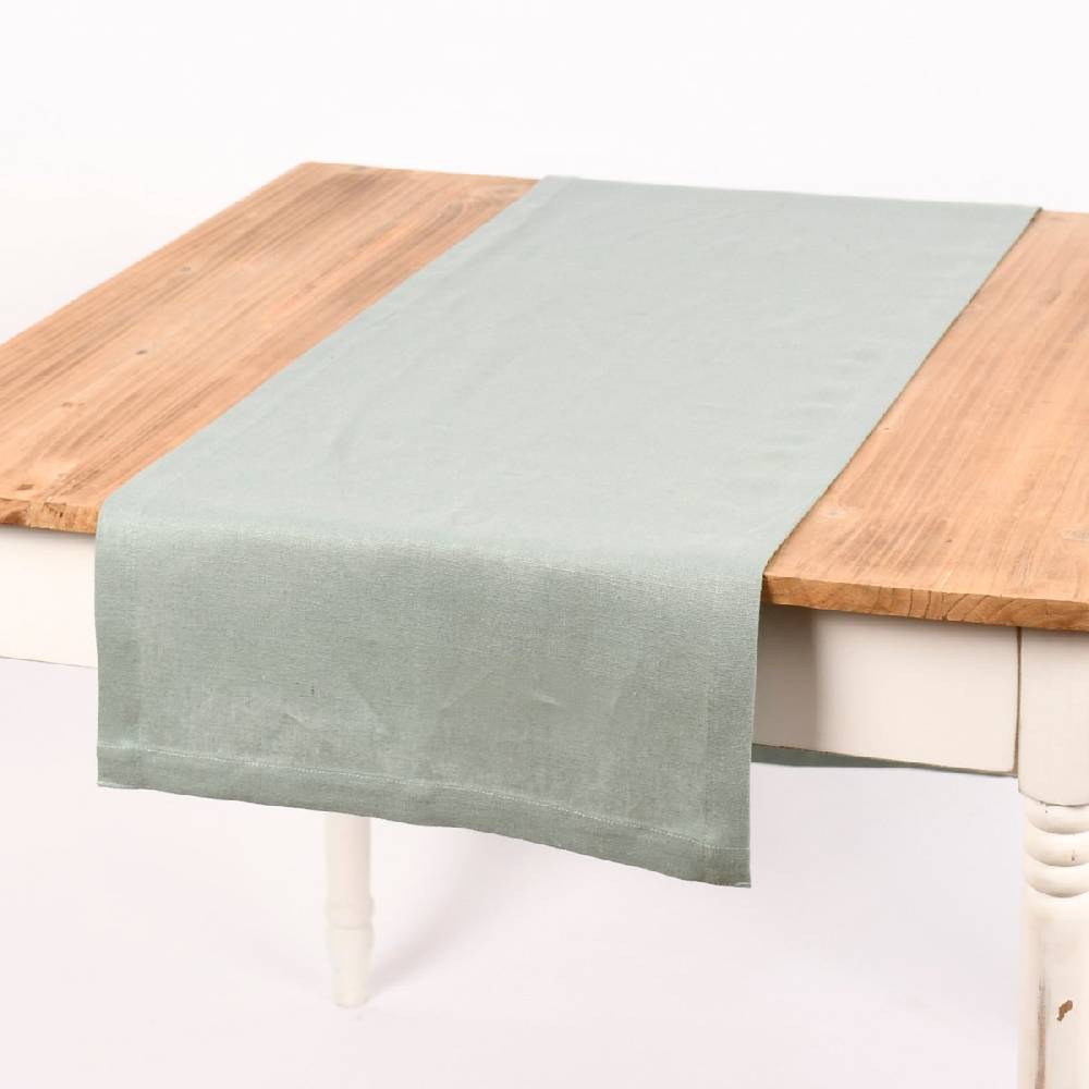 Schöner Leben Magma Tischläufer Leinen LION einfarbig mintgrün 40x145cm