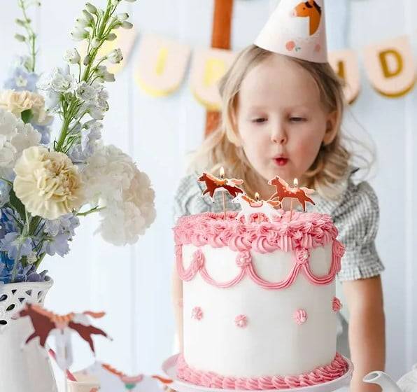 Schöner Leben 3 Stück Geburtstagskerzen Pferde für Kuchen Großer Ausverkauf