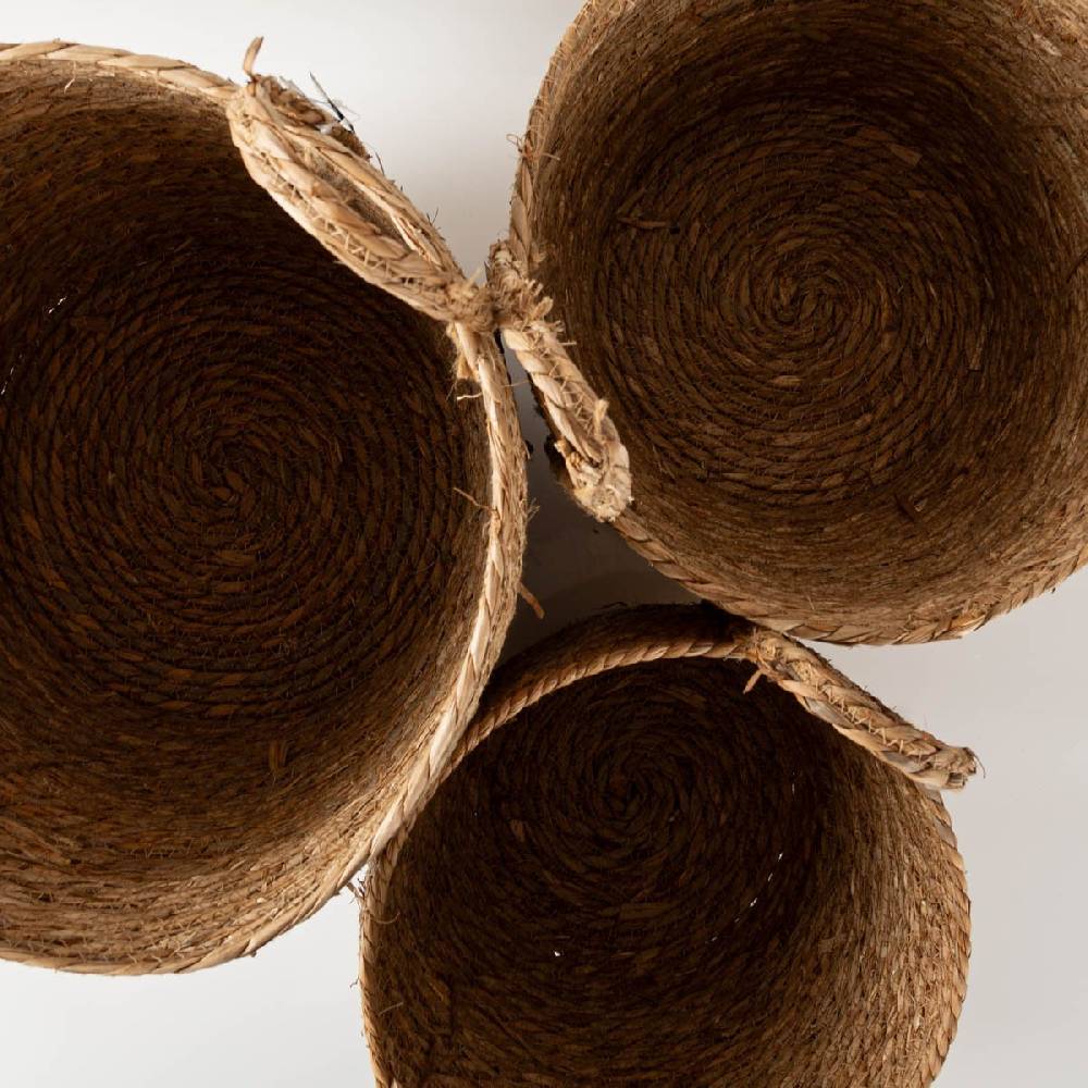 Schöner Leben Korb aus Seegras mit Henkeln im 3er Set von Countryfield 38x38x34cm Flash Sale