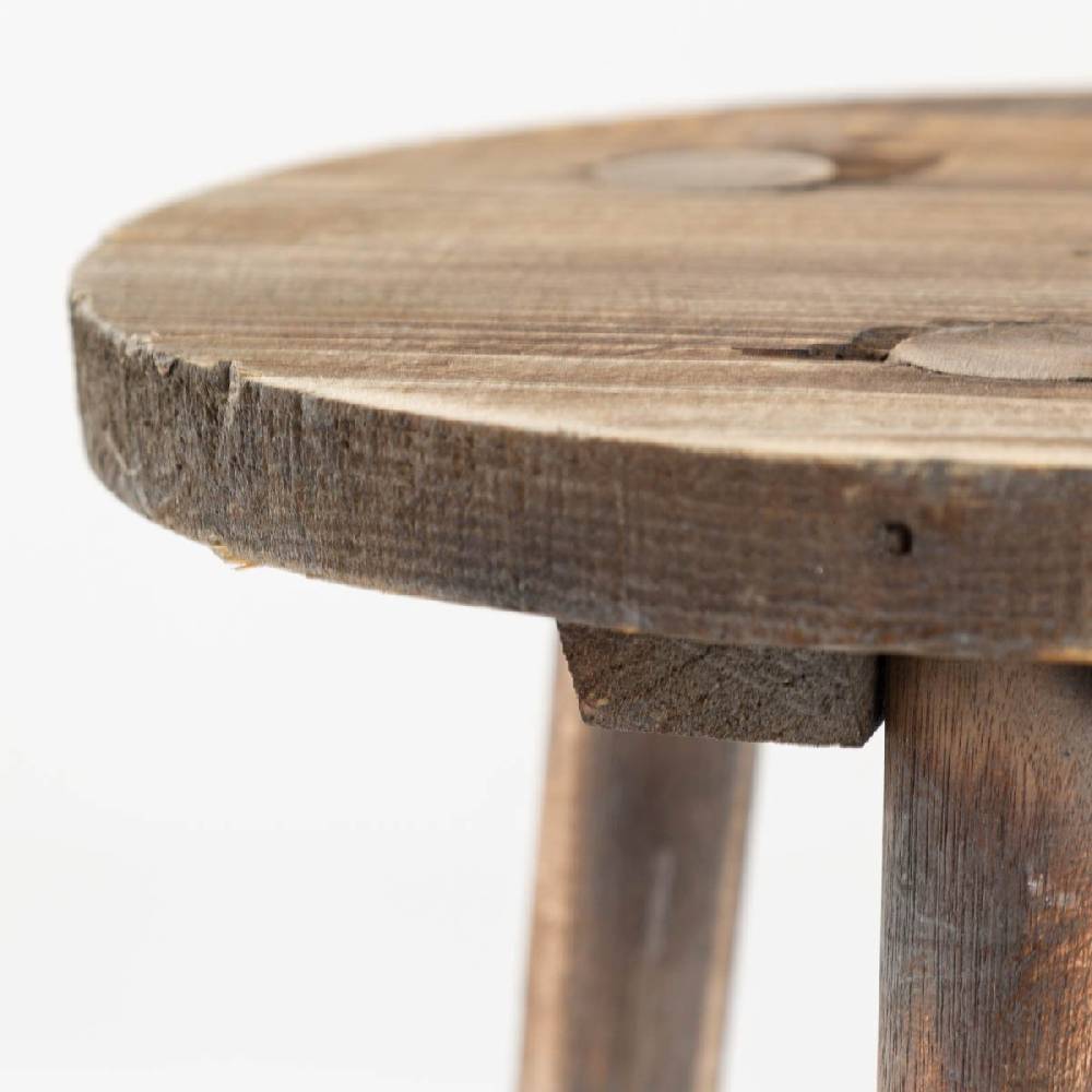 Schöner Leben Pflanzenhocker aus Holz mit Vintage Finish in Braun von Countryfield 25x25x25cm Begrenztes Angebot