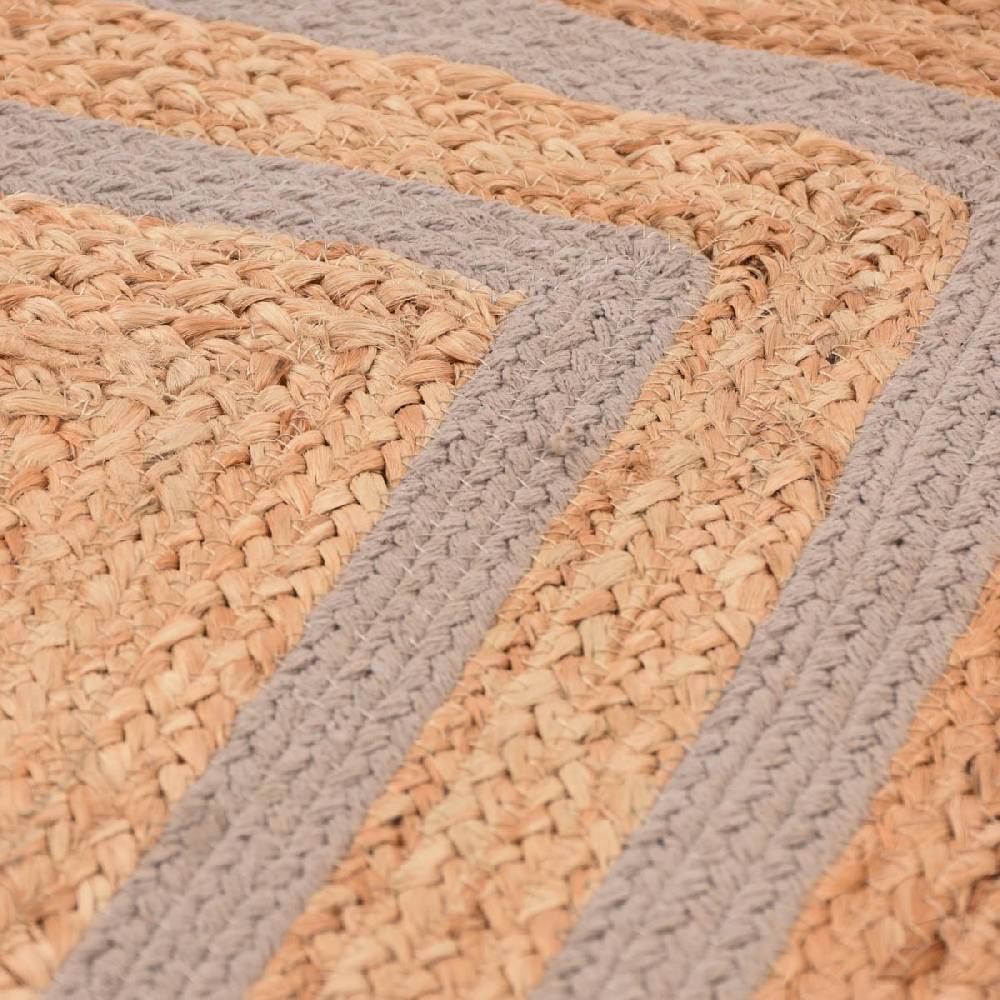 Schöner Leben Teppich geflochten Jute Baumwolle Rechtecke natur hellgrau 90x60cm Top Angebot