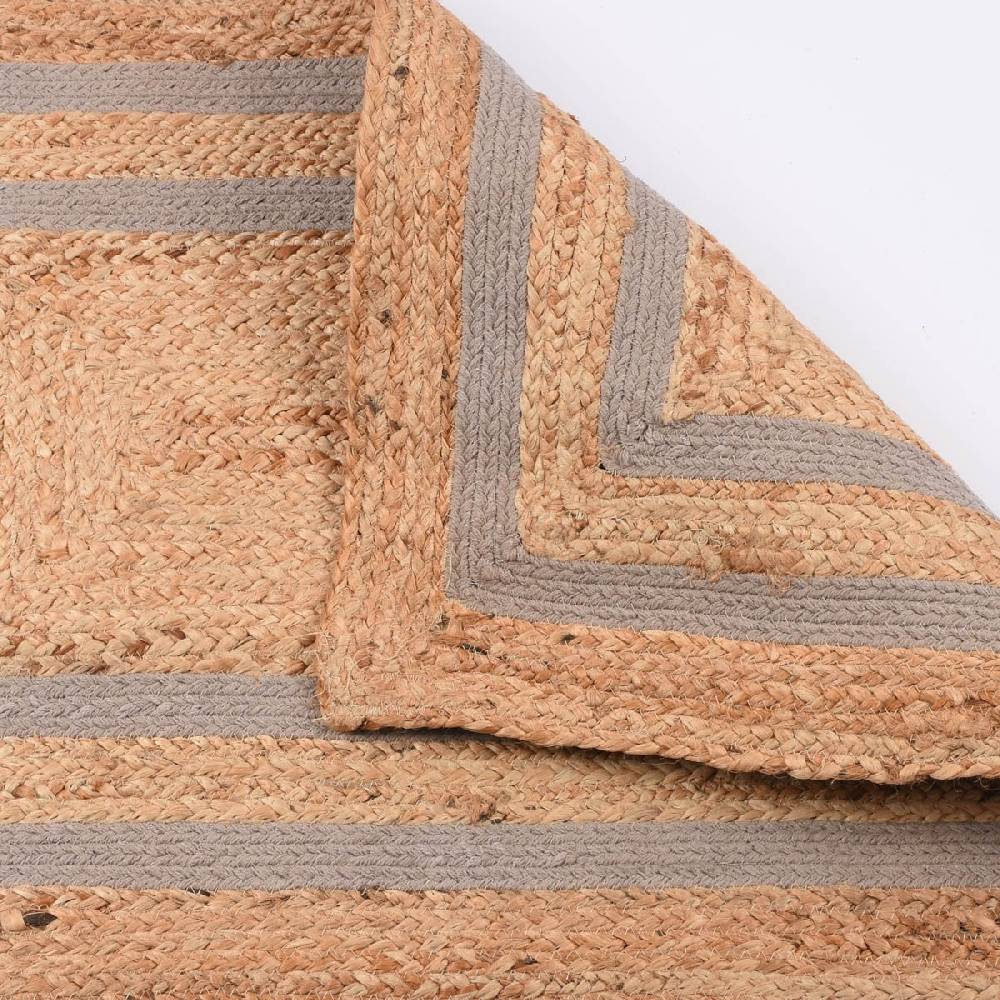 Schöner Leben Teppich geflochten Jute Baumwolle Rechtecke natur hellgrau 90x60cm Top Angebot