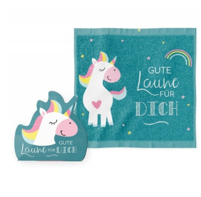 Schöner Leben Magisches Handtuch Einhorn Gute Laune türkis von La Vida
