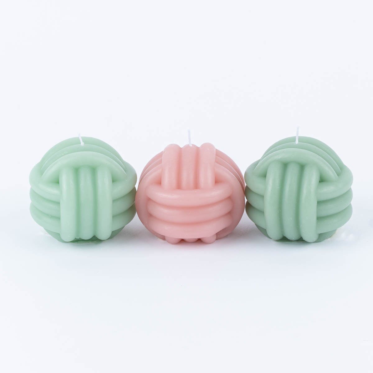 Schöner Leben Kerze Knoten pastellfarben rosa hellgrün oder dunkelgrün 8x7,5cm Begrenzt auf 3 Tage