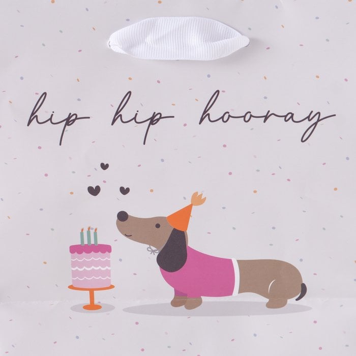 Schöner Leben Geschenktüte hip hip hooray Dackel Torte 17x6x17cm Rabatte dieses Monats