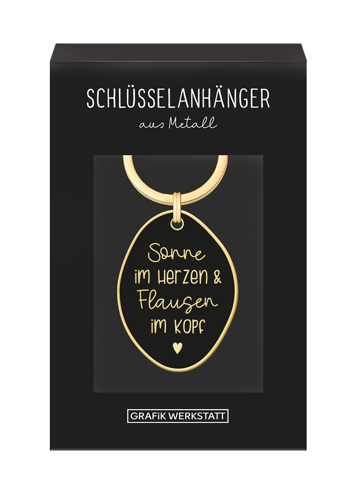 Schöner Leben Schlüsselanhänger Sonne im Herzen & Flausen im Kopf 85x40mm von Grafik Werkstatt Angebote