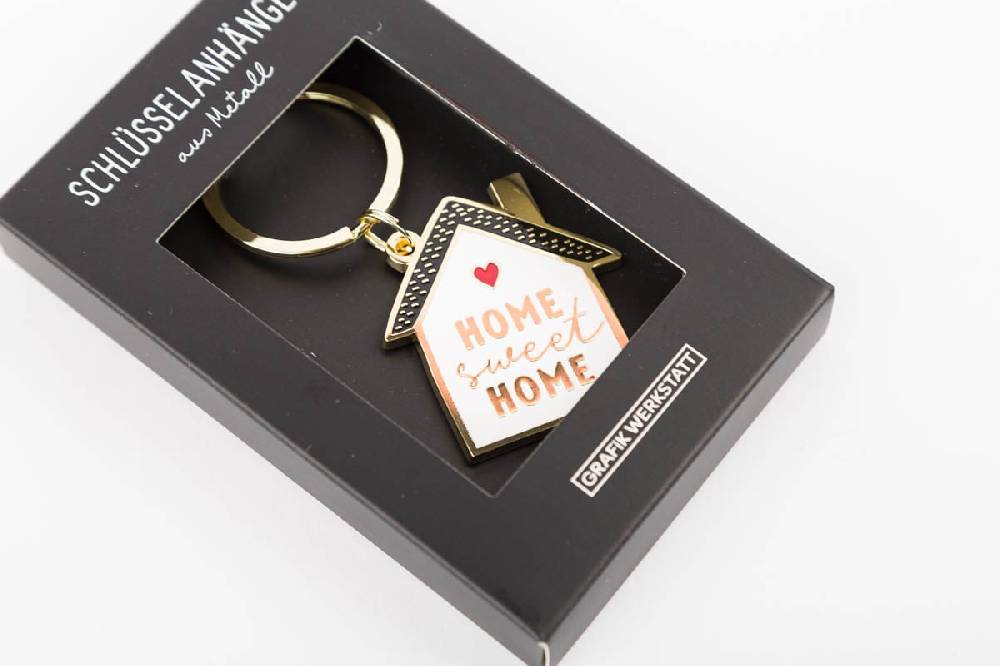 Schöner Leben Schlüsselanhänger Home Sweet Home 85x40mm von Grafik Werkstatt im Angebot