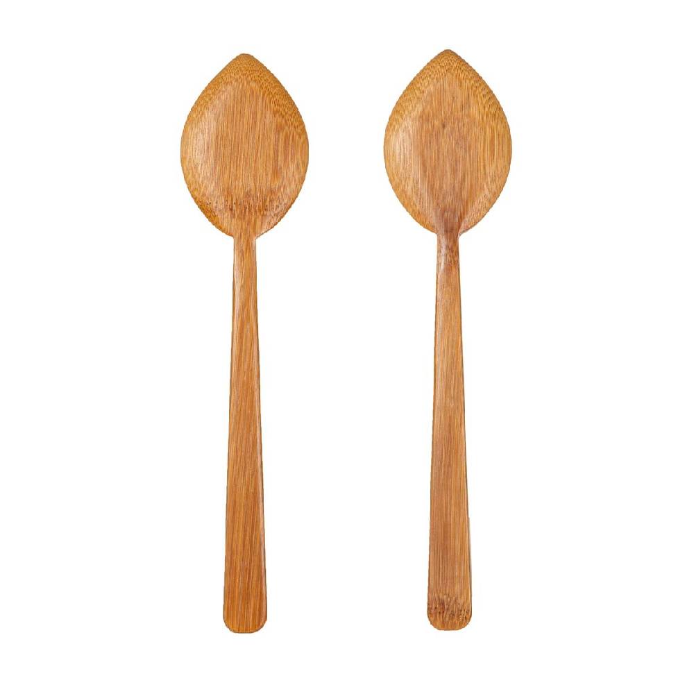 Schöner Leben Sass & Belle Salatbesteck Bambus Blätter 6x25cm Fabrikverkauf