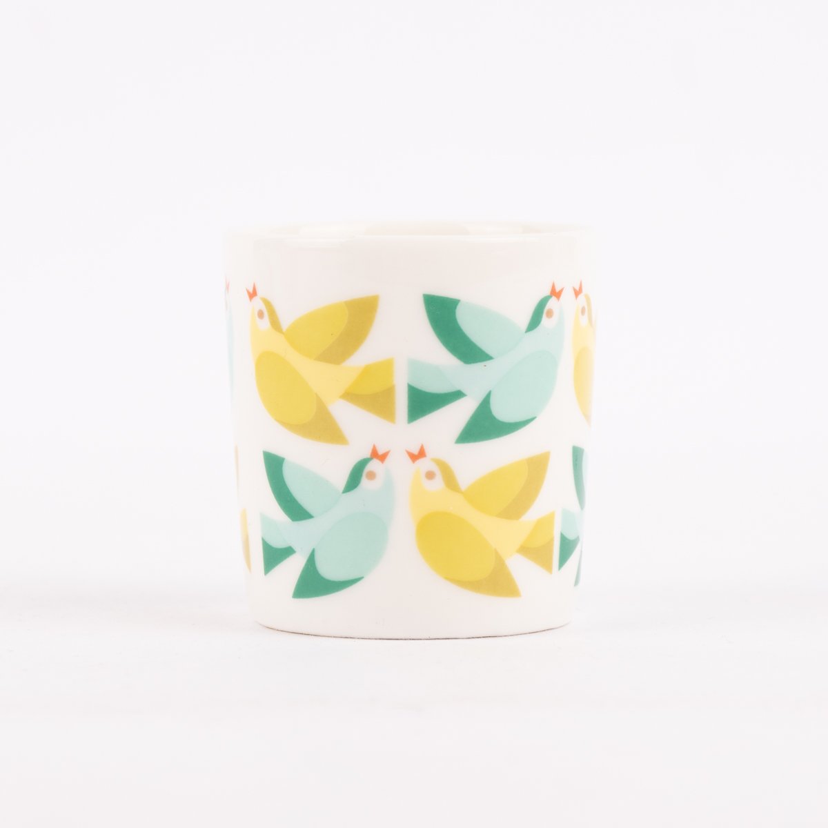 Schöner Leben Eierbecher Retro Vögel Porzellan weiß grün 4,5x5cm Exklusivangebot