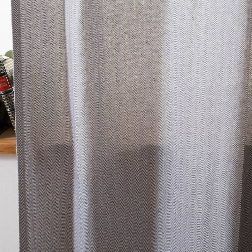 Schöner Leben Vorhang mit Smok-Schlaufenband Fischgrät hellgrau in 245cm oder Wunschlänge von SCHÖNER LEBEN Bestseller