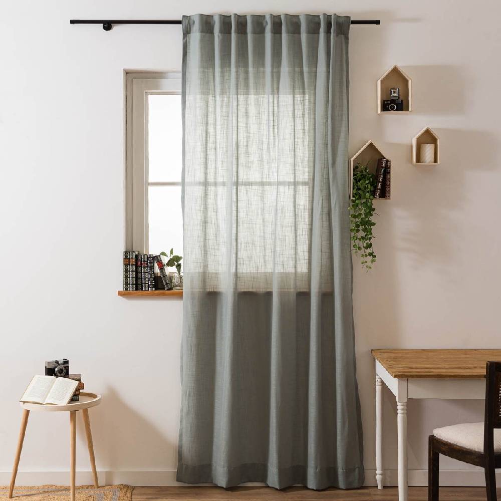 Schöner Leben Gardine mit Smok-Schlaufenband Leinenstruktur salbeigrün in 245cm oder Wunschlänge von SCHÖNER LEBEN Saisonale Angebote