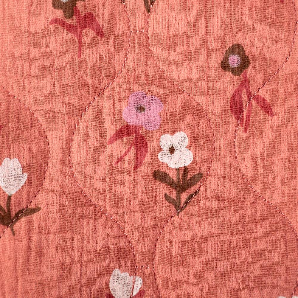 Schöner Leben Steppstoff aus Musselin Stoff WAVE Doubleface Blumen-Print rosenrot mintgrün 1,28m Breite Letzter Tag