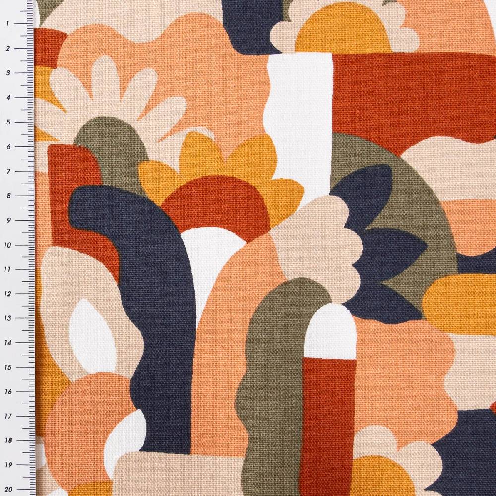 Schöner Leben Canvas Stoff Dekostoff Baumwolle Naive Retro Formen organisch 1,50m Breite Bis zu 50% Rabatt