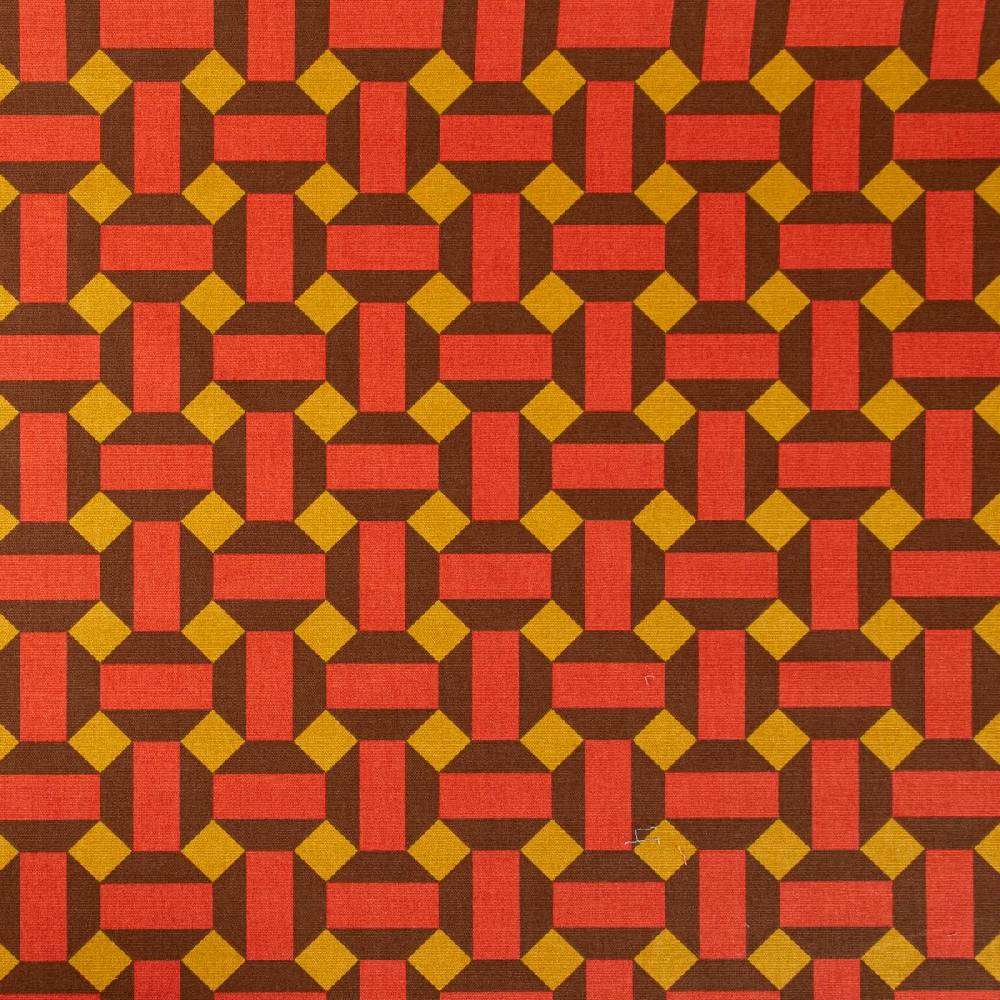 Schöner Leben Canvas Stoff Dekostoff Baumwolle Therese Retro Formen rot braun ocker 1,50m Breite Bis zu 60% Rabatt