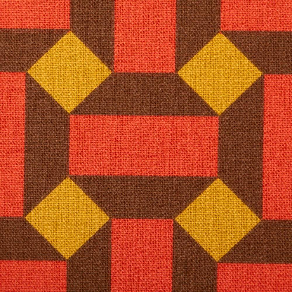 Schöner Leben Canvas Stoff Dekostoff Baumwolle Therese Retro Formen rot braun ocker 1,50m Breite Bis zu 60% Rabatt