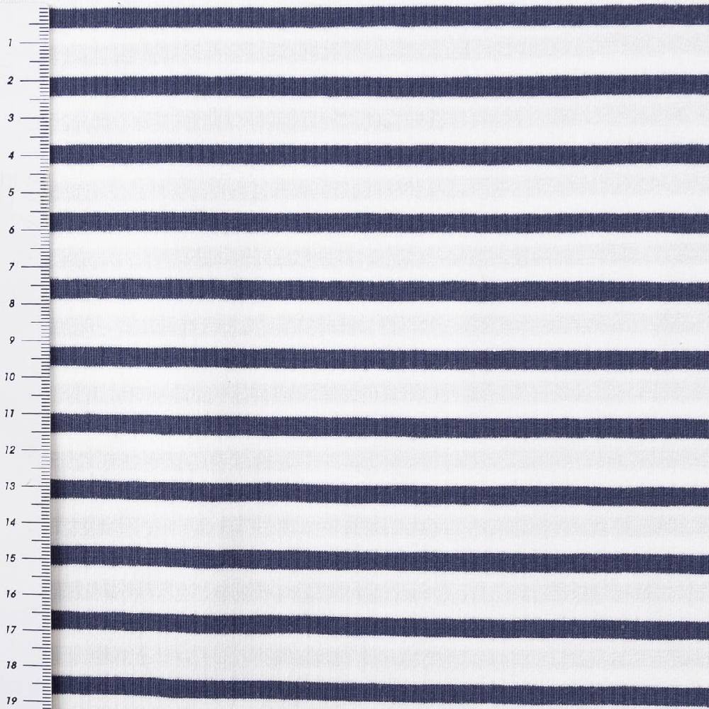 Schöner Leben Jersey Stoff Baumwolljersey Rayure Streifen weiß marineblau 1,45m Breite Bis zu 65% Rabatt