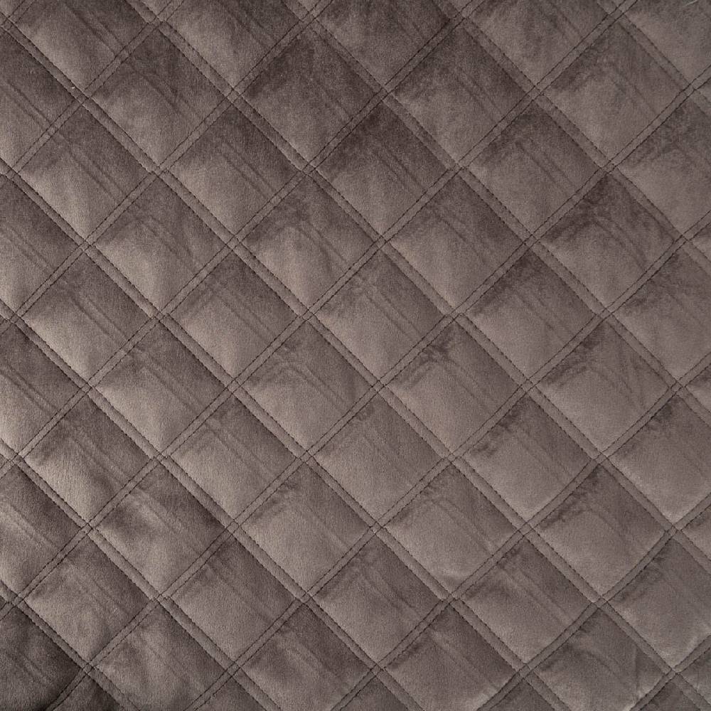 Schöner Leben Polsterstoff Samtstoff Le Velvet Karo mit Rautensteppung stone steingrau 1,40m breit Fabrikladen