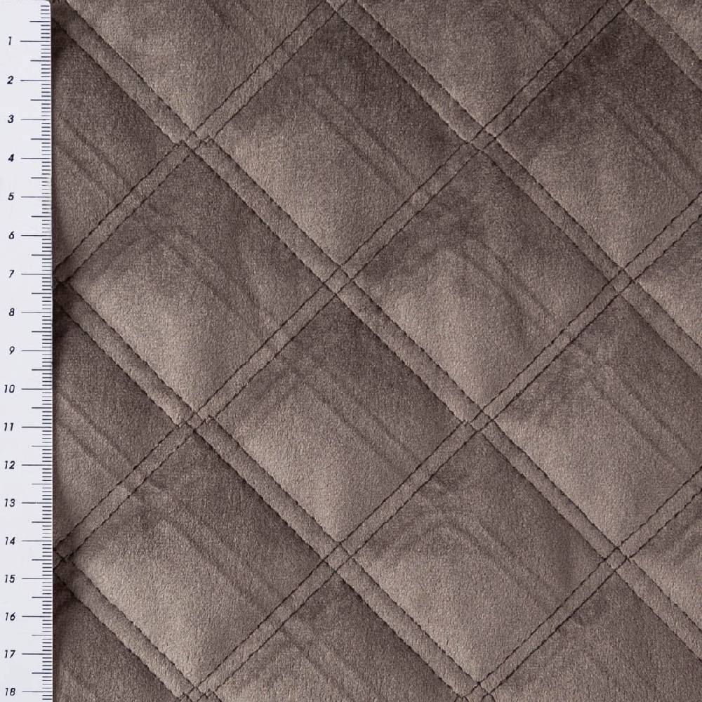 Schöner Leben Polsterstoff Samtstoff Le Velvet Karo mit Rautensteppung stone steingrau 1,40m breit Fabrikladen
