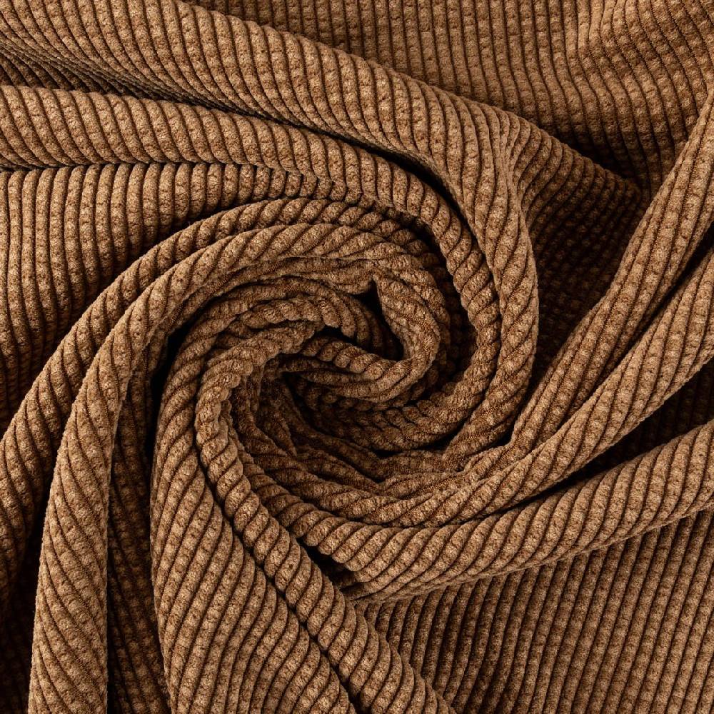 Schöner Leben Cord Stof Bubble Bekleidungsstoff Dekostoff einfarbig braun 1,45m Breite zollfrei