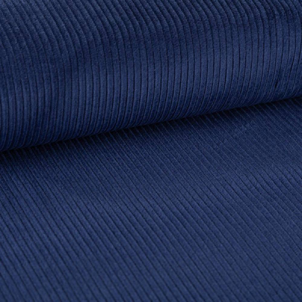 Schöner Leben Cord Stoff aus Baumwolle Bekleidungsstoff Dekostoff 4,5W grob vorgewaschen einfarbig dark cobalt blau 1,4m Breite