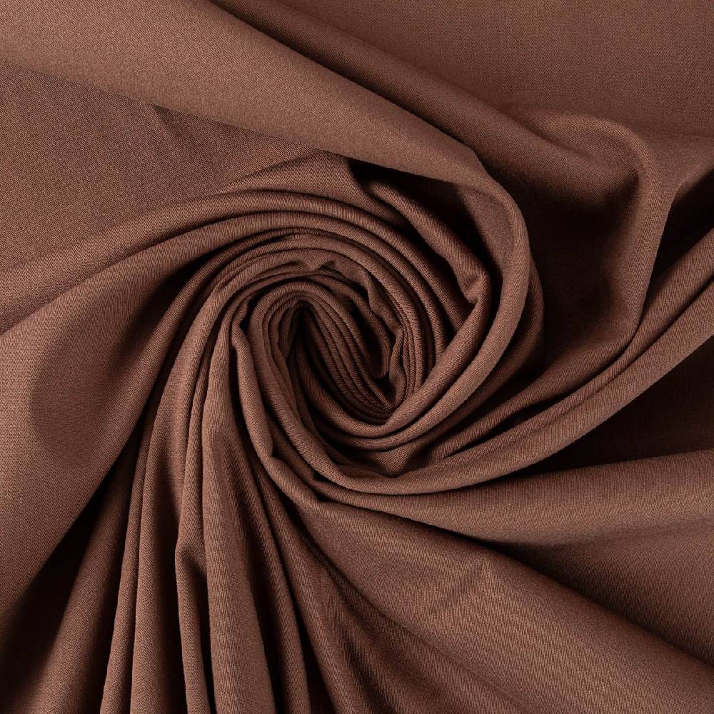 Schöner Leben Viskose Stoff Stretch Rosella uni mocca braun 1,40m Breite Fabrikverkauf