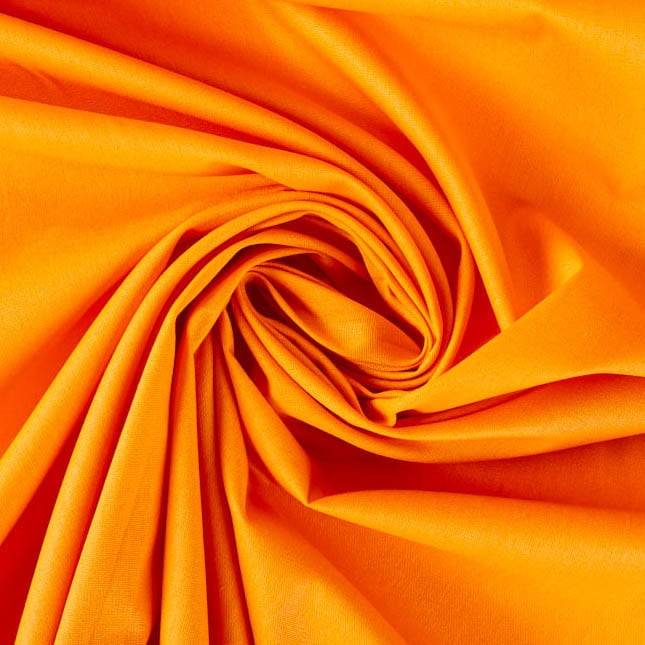 Schöner Leben Baumwollstoff Meterware Fahnentuch uni orange-dottergelb 1,45m Breite Blitzverkäufe