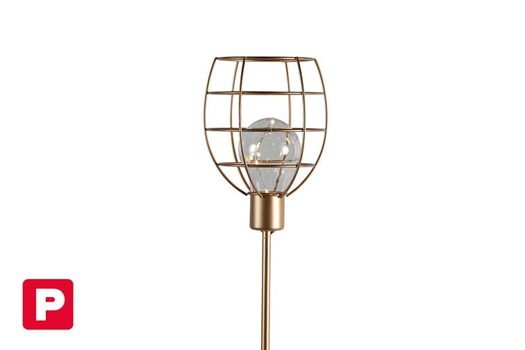 Schöner Leben LED-Solarlampe Gartenstecker in Gold von Countryfield 11,5x11,5x90cm Limitierter Zeitrabatt