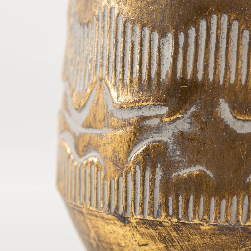 Schöner Leben Vase aus Metall Reliefstruktur Gold von Countryfield 18,5x18,5x32,5cm Fabrikpreis