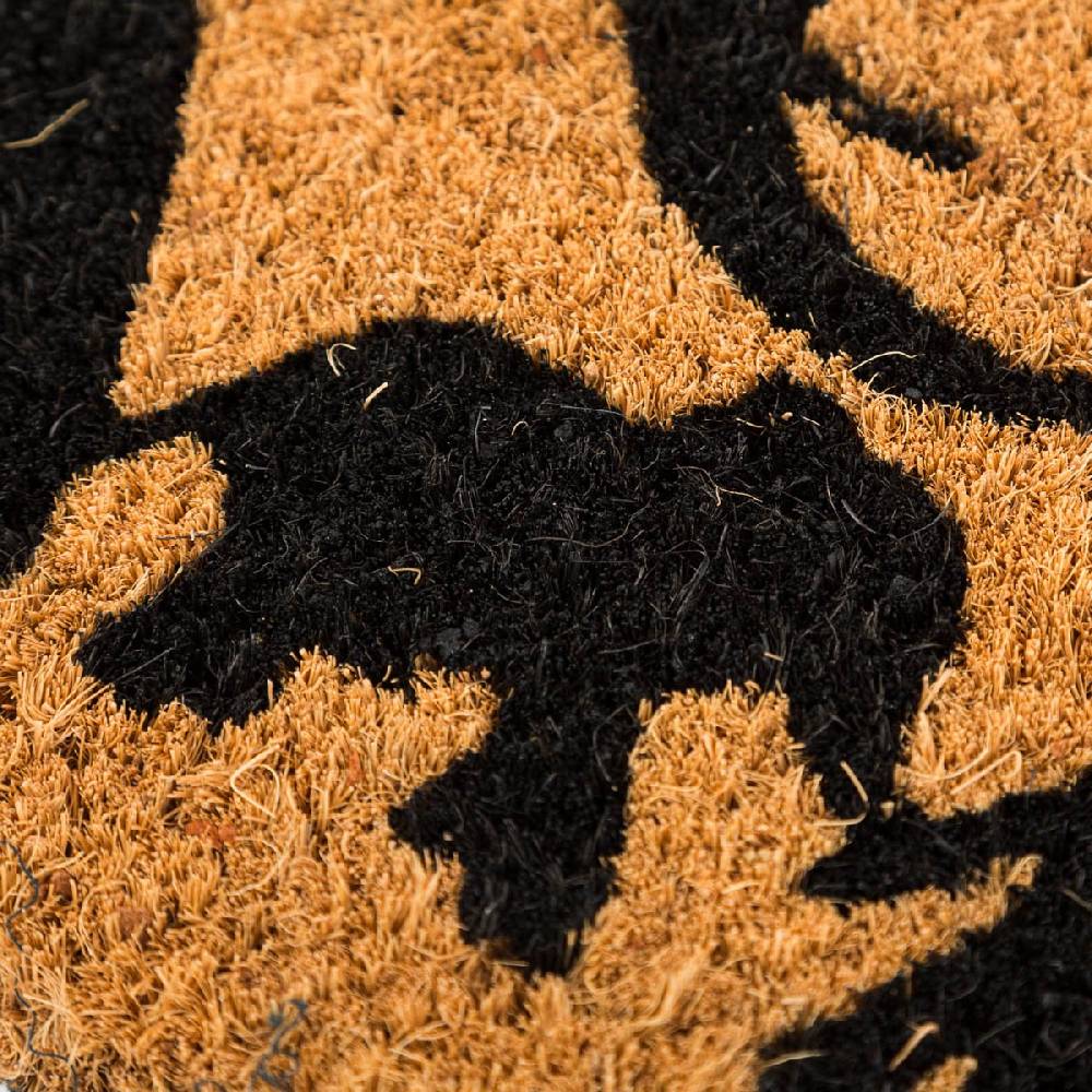 Schöner Leben Clayre & Eef Fußmatte Elefanten Kokosnussfaser Kunststoff natur braun schwarz 75x45x1cm Online Shopping