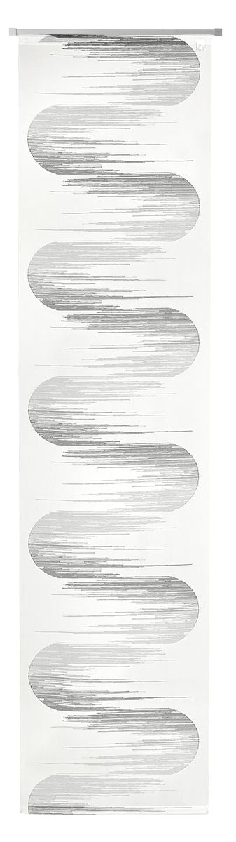 Schöner Leben Schiebevorhang Jago Scherli transparent mit Flexoschiene Halbkreise wollweiß grau 60x245cm (BxH) Muttertagsangebot