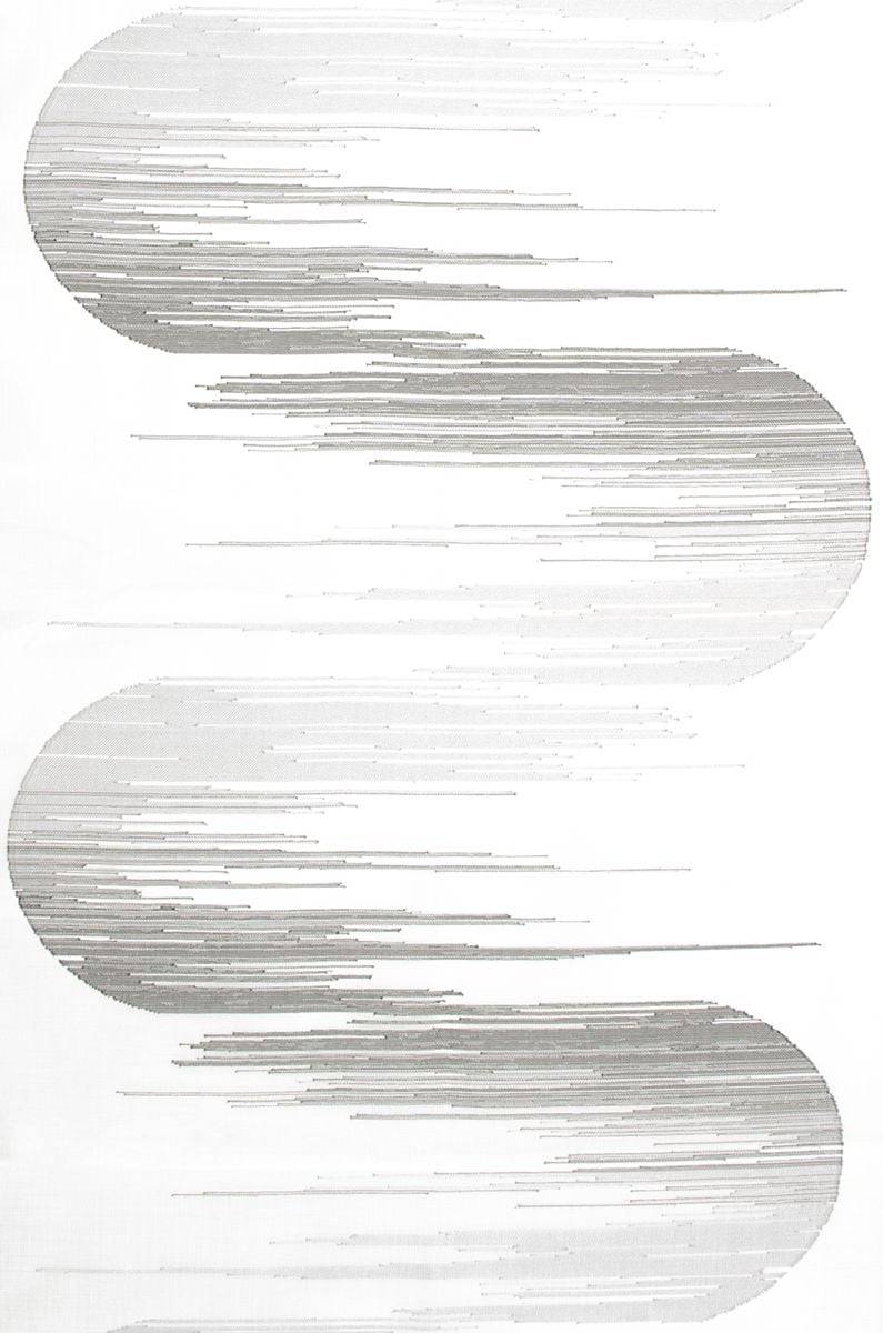 Schöner Leben Schiebevorhang Jago Scherli transparent mit Flexoschiene Halbkreise wollweiß grau 60x245cm (BxH) Muttertagsangebot