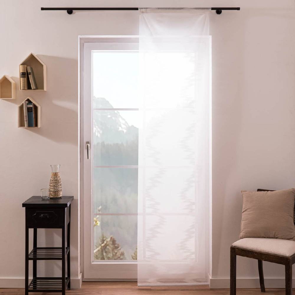 Schöner Leben Schiebevorhang Torres Scherli transparent mit Flexoschiene wollweiß 60x245cm (BxH) Jubiläumsangebot