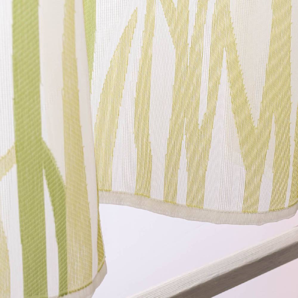 Schöner Leben Scheibengardine Breeze transparente Meterware mit Schlaufen Gräser wollweiß grün 46cm Höhe Heißer Verkauf
