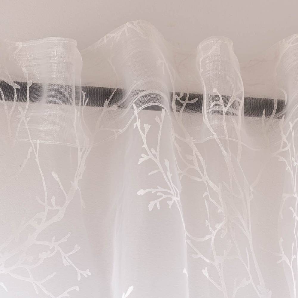 Schöner Leben Gardine Inverno My Style Ausbrenner mit verdeckten Schlaufen transparent Äste wollweiß 140cmx255cm Neueste Mode
