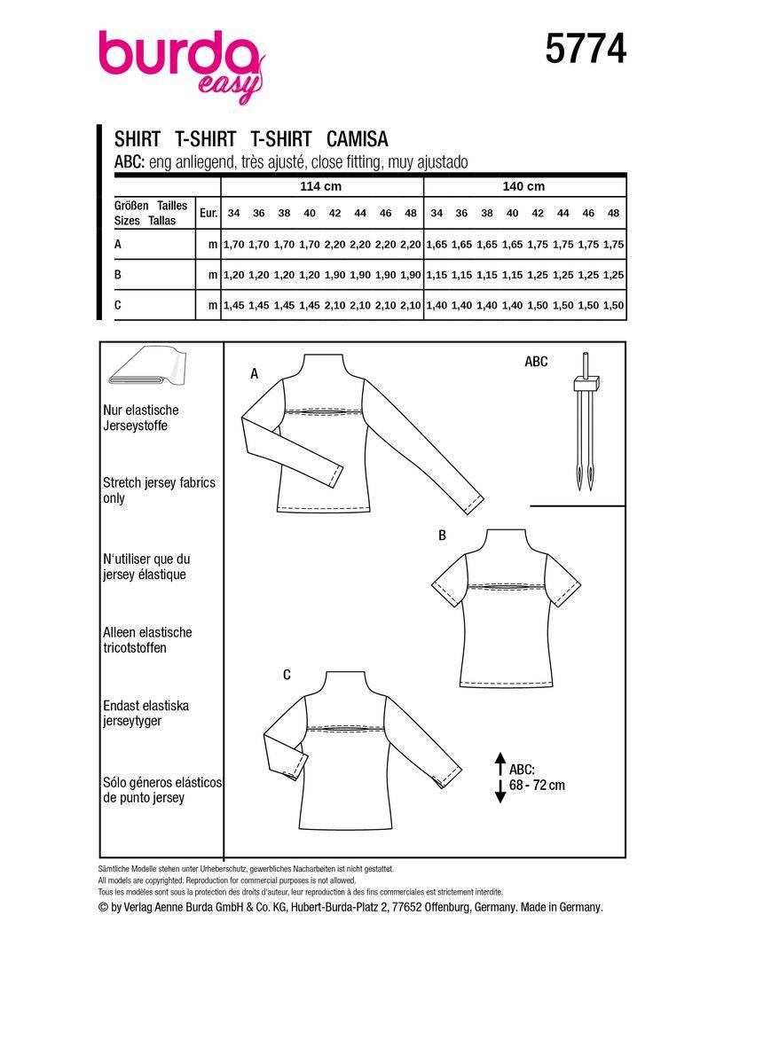 Schöner Leben Burda Schnittmuster 5774 Damen Shirt Saisonale Angebote