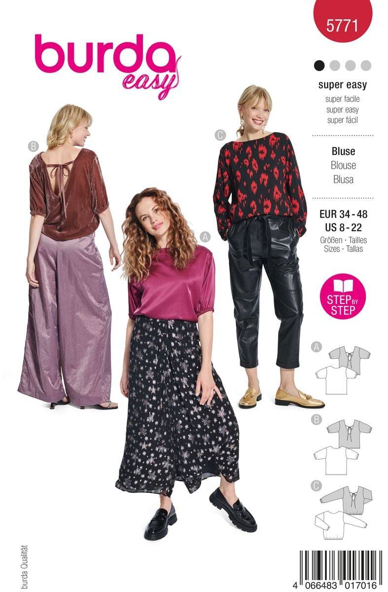 Schöner Leben Burda Schnittmuster 5771 Damen Bluse Tägliche Deals
