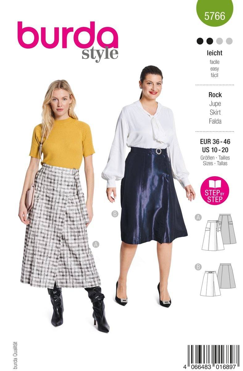 Schöner Leben Burda Schnittmuster 5766 Damen Rock Tiefpreis