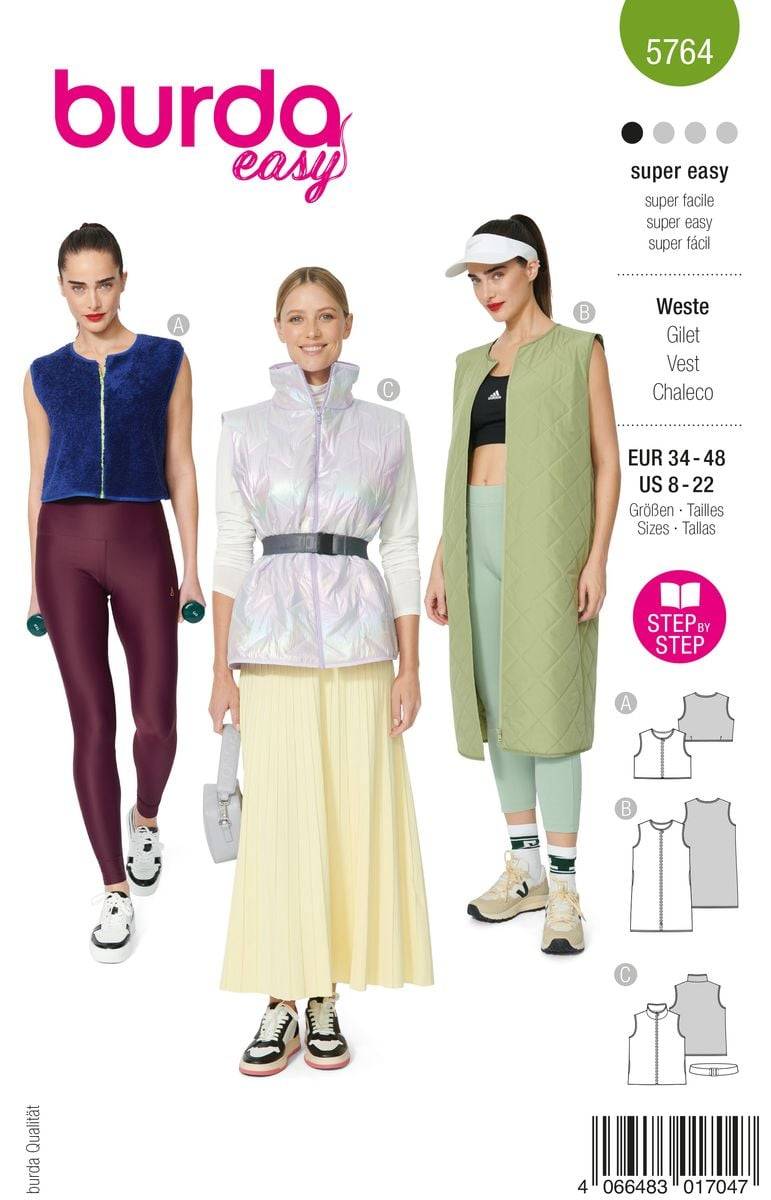 Schöner Leben Burda Schnittmuster 5764 Damen Weste Wochenangebot
