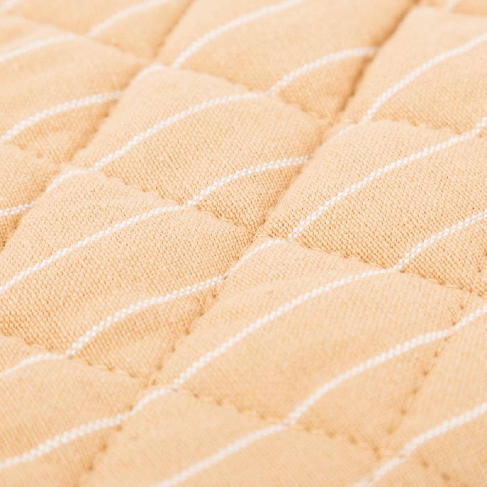 Schöner Leben Ofenhandschuh aus Baumwolle gestreift sandgelb weiß 18x33cm von Linen & More Online